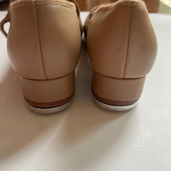 Bloch Ladies Tap- On Tan Leather MaryJane Tap soes size 71/2 - Picture 5 of 12